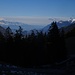 Von der Alphütte aus sieht man weit durchs Tal des Alpenrheins hinaus
