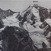 Domhütte - Festijoch - Dom vom Weisshorn aus, Normalroute über den Gletscher (links) und Festigrat (1975)