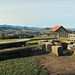 Grillplatz auf dem Kaienspitz, im Hintergrund der Alpstein