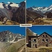 Von der Täschhütte aus sieht man 7 Walliser Viertausender, u.a. auch das Rimpfischhorn im Bild unten rechts (Ansichtskarte der Täschhütte von 1975)