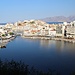 Blick von unserem Balkon auf den See von Agios Nikolaos, hinten das Thriptigebirge