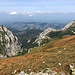 Kopa Kondracka / Kondratova kopa -  Ausblick am Gipfel, u. a. zu Wielka Turnia Małołącka (links), Mały Giewont und Wielki Giewont​ (rechts).