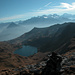 Am Col de Fenestral: Lac Supérieur de Fully und Mont Blanc