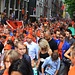 Partystimmung in Amsterdam nach dem Eintreffen der Fussballnationalmanschaft.