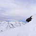 dalla selletta nevosa del deposito sci sguardo verso le montagne della zona del Passo del San Bernardino