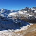 das Ofental, hinten links Monte Rosa, rechts Strahlhorn 4190m, Fluchthorn 3795m und Rimpfischhorn 4199m