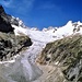 Il ghiacciaio di Pré de Bar ed il Mont Dolent dal rifugio Elena.
