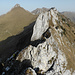 Blick vom Alpiglemäre W-Gipfel zu den beiden mittleren Gipfeln und zum E-Gipfel, darüber Gemsflue und Bürgle, links nochmals der Ochse