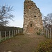 Oben auf der Burg Guttenberg. Viel erhalten ist hier nicht, da die Burg bereits im 16. Jahrhundert zerstört wurde. Das Stück Mauer mit der Plakette ist allerdings jüngeren Datums.