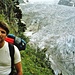 Paolo accanto ai seracchi del Glacier du Trient.