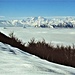Dalla Colma ecco apparire il Monte Rosa con gli altri 4000.