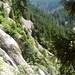 Le placche della Val di Mello, viste dal primo tratto di salita verso il bivacco Manzi-Pirotta