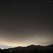 Abendhimmel auf der Rifugio Bertacchi (2175m) mit Blick nach Süden wo die beiden grössten Planten Jupiter und Saturn useres Sonnensystems zu sehen sind. Links oben der Planeten ist vollständig das Sternbild Steinbock (Capricornus) zu sehen. Leider war der Himmel gegen Süden etwas mit Schleierwolken überzogen.
