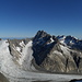 Aussicht vom [peak6130 Oberaarhorn]: Im Vodergrund der Finsteraargletscher, mittig der Strahlegggletscher, daneben [peak4750 Schreckhorn] und [peak2851 Lauteraarhorn].