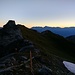 Sonnenaufgang kurz vor dem Greppon Blanc (Rückblick zum Abzweich des Wanderwegs)