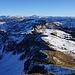 Blick von der Matona auf den Abstieg zur Gävis Alpe