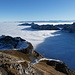 Nebelmeer heute sehr hoch, ca. 1'550 m.ü.M. 