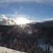 Blick nach Südwesten: die Sonne hat ihren höchsten Stand erreicht.