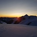 Sonnenaufgang auf dem Weg zum Mont Blanc