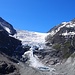 Turtmanngletscher, noch vereint. Im August 2020 wurde der obere Teil durch einen Gletscherabbruch vom unteren Teil getrennt.