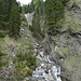 ... mit Blick hoch in den wilden Bachlauf