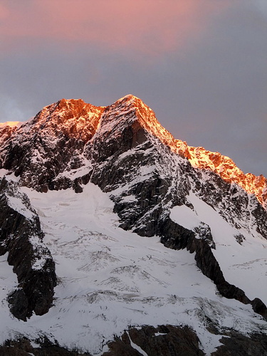 das Sustenhorn erglüht in der Morgensonne