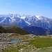Seelein auf dem Plan Sevéreu. Im Hintergrund das Mont Blanc Massiv.