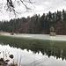 Der teilweise gefrorene Berglsteiner See.