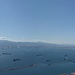 Panoramablick vom Gipfel: Mittig Straße von Gibraltar und Atlantik, rechts Mittelmeer