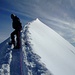Die letzen Meter auf dem Gipfelgrat zum Mont Blanc