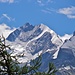 Piz Bernina und Biancograt von Morteratsch aus gesehen