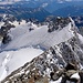 Blick vom Piz Bernina auf die Aufstiegsroute (Spallagrat)