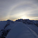 Eindrücklicher Halo um die aufgehende Sonne auf dem Turner