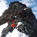 Abstieg vom Gipfelgrat der Eisseespitze