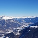 Blick ins Churer Rheintal mit dem Calanda und dem Rätikon