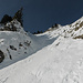 Im Aufstieg durch das griffige ENE-Couloir