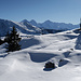 Augstmatthorn 2136m, Eiger 3967m, Mönch4107m, Jungfrau 4158m vom Ällgäuli