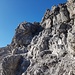 Der dunkle Kamin vermittelt den Aufstieg