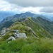 vista verso la Punta dell'Usciolo e la cresta percorsa