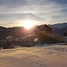 Sonnenaufgang beim Berghaus Malbun 