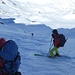 Steile Abfahrt vom Gletscher Ducan