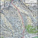 Meine Route ab Nufenen auf das Bärenhorn mit Schneeschuhen habe ich rot eingezeichnet. Dies ist auch die übliche Skiroute aus Süden aufs Bärenhorn.
