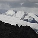 Zoomaufnahme zu Viertausendern: Liskamm in Wolken