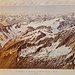 Blatt III (72 x 51 cm) des grossformatigen Tödi-Panoramas von Albert Bosshard von 1912. Es zeigt den Ausschnitt vom Walliser Hauptkamm über den Mont Blanc bis zum Finsteraarhorn