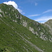 Oberster Teil des Aufstiegs. Hinten Gridone-Gipfel
