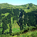 Im Norden oben der Alpengasthof Neuhornbach (1650m), unten die Hornbergalpe
