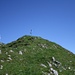 Gipfelkreuz und -wegweiser auf der Schwändiliflue,
rechts unser Cerro Torre (Grönflue)