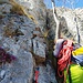 il chiodo e la pianta utilizzabili come sosta per il tiro nel camino