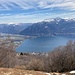 Tiefblick auf Tenero und die Magadinoebene mit der Einmündung des Ticino in den Lago Maggiore