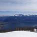 auf dem Weg zum Gipfel eröffnet sich ein prächtiger Blick über den oberen Lago Maggiore - mit den Einmündungen von Ticino und Maggia - und zum Monte Tamaro